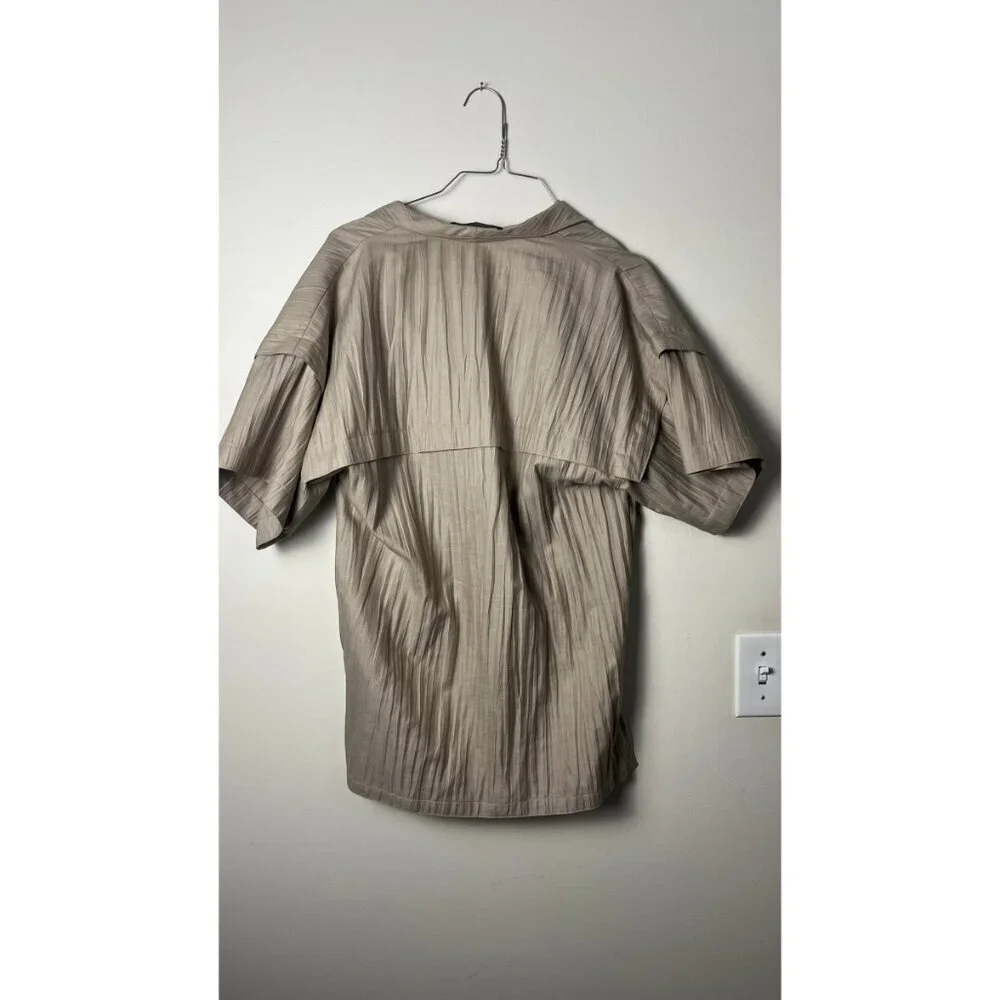 LOUIS FERAUD PLEATS ARCHIVAL SAFARI BUTTON UP SHIRT  S - Picture 8 of 14